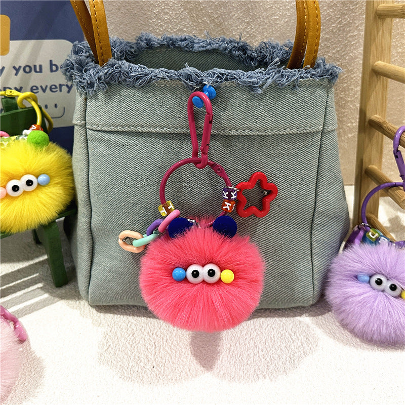 Wholesale Cute cartoon ugly creative small coal ball keychain